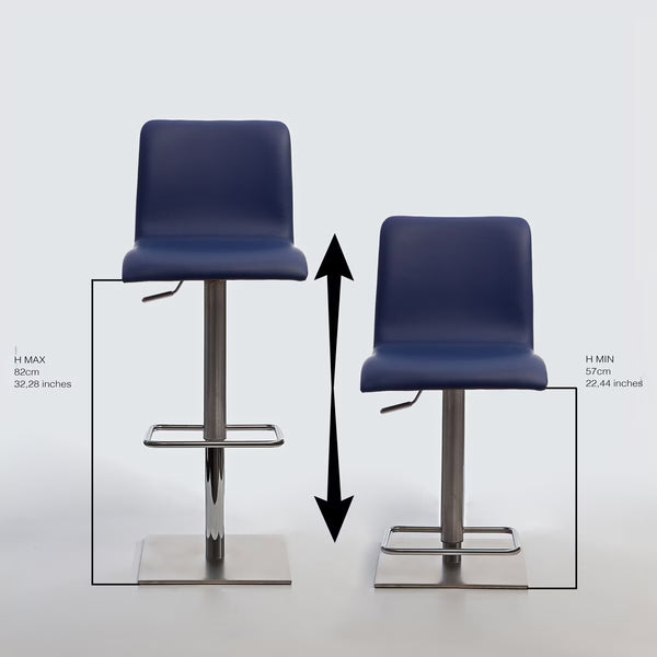 Peressini Rio Blue Faux Leather Gas Lift Bar Stool