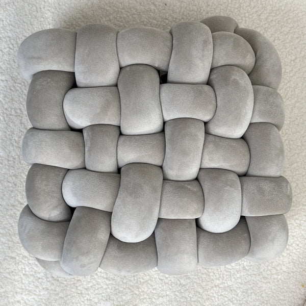 1pc Hand-woven Square Cushion Knot Pillow