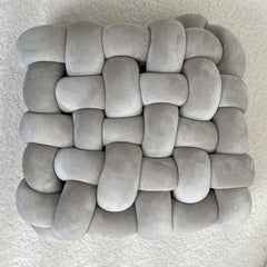 1pc Hand-woven Square Cushion Knot Pillow