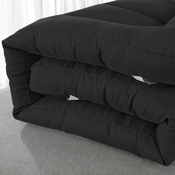 1200 GSM Microfiber Mattress Topper, 10.16 cm Thick, Plush And Fluffy, Suitable for Single, Double, And King Sizes, Featuring Box Stitching, Extra Thick for Halloween And Christmas Presents.