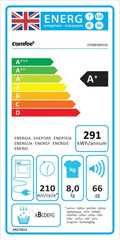 COMFEE' Freestanding Heat Pump Tumble Dryer,8Kg Front Load,16 Programmes, Auto-Dry,Anti-Crease,Refresh,White,Cfg09Eh80/W-Uk