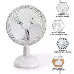 6 Inch Clip on Fan - 2 in 1 design with 2 Speeds, Mains Powered, Silent Desktop Fan with Strong Airflow - Mini Plug in Silent Desk Fan, Ideal Electric Air Circulator for Bed, Cot & Desk top