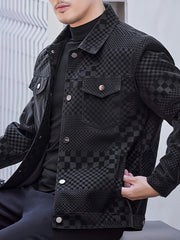 Men's Checkered Jacket with Lapel