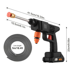 Wireless Portable Pressure Cleaner Featuring 2 Batteries, 3000PSI Cordless Power Cleaner, Rechargeable Battery Jet Wash for Vehicles, Gardens, Homes, Patios, And Driveways, Includes 5.03-Meter Hose