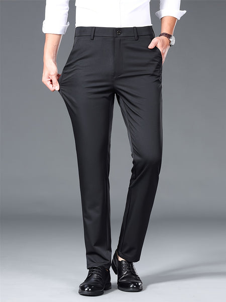 2 Men'S Professional Business Suit Pants, Elastic, Wrinkle-Resistant, Non-Ironing, Formal Pants, Casual Trousers, Loose And Versatile Casual Straight-Leg Suit Pants for Office Workers