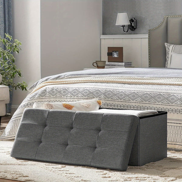 80L Large-Capacity Foldable Storage Stool Is Suitable for Storage Footstool in Living Room, Corridor and Bedroom.