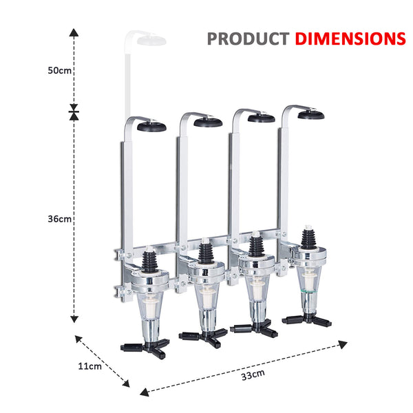 4/6 Bottle Optics for Spirits Bar Butler Wall Mounted Bottle Bracket Upside Down Drink Dispenser Stand Rack for Home Pub or Kitchen Bar, 30ml Optic Spirit Barware Set