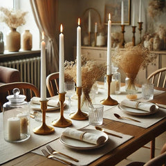 50-Pack Long Taper Candles - Unscented Ivory Tapers for Wedding, Church, Banquet - Real Wax Burning Candles Suitable for Chandeliers, Dinner Candles, Romantic Decor ( Use)