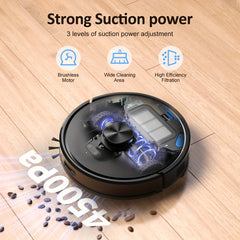 Lubluelu 2025 Latest SL60 Ultra 4500Pa Robot Vacuum And Mop Combination, Automated Vacuum, Self-Recharging, Anti-Siphon, 55Db Quiet Operation, Ultra-Slim Design, 5 Mapping Options, 24 Restricted Areas for Pet Hair on Carpets And Hard Floors