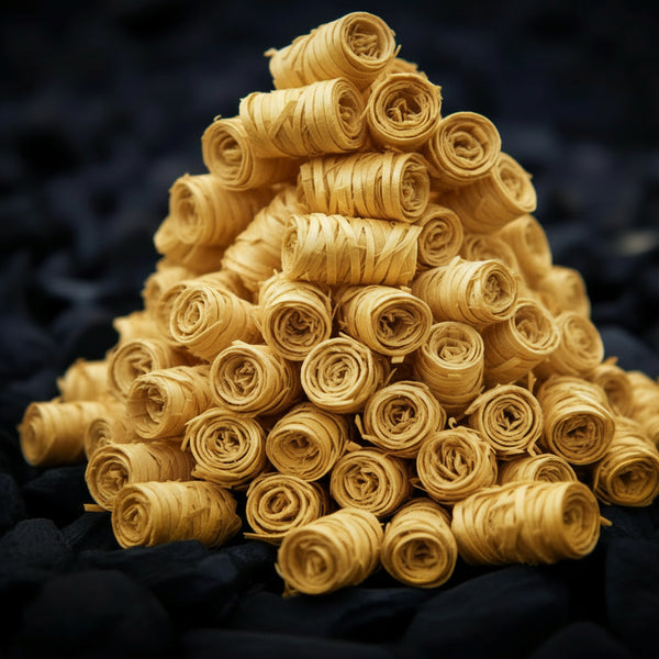 200 Pack Wood Wool Firelighters for Log Burners, BBQ & Camping Quick Light Natural Fire Starters, Clean Burning