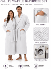 Unisex Waffle Bath Robe Luxury 100 Egyptian Cotton Soft Hotel Quality Dressing Gown Spa Shawl Lightweight Sleep Nightwear Collar Robe Size S-XL