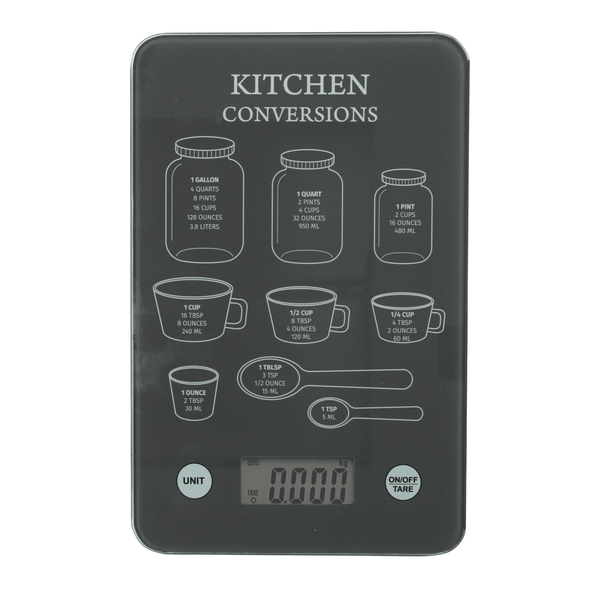 Envenzo Kitchen Scales With LCD Display Tempered Glass Battery Operated with Easy Measurements Conversion Scales for Cooking and Meal Prep, Electronic Digital Scales