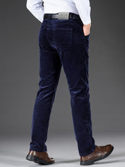 Men's Four-Season Corduroy Slim Fit Straight-Leg Casual Trousers
