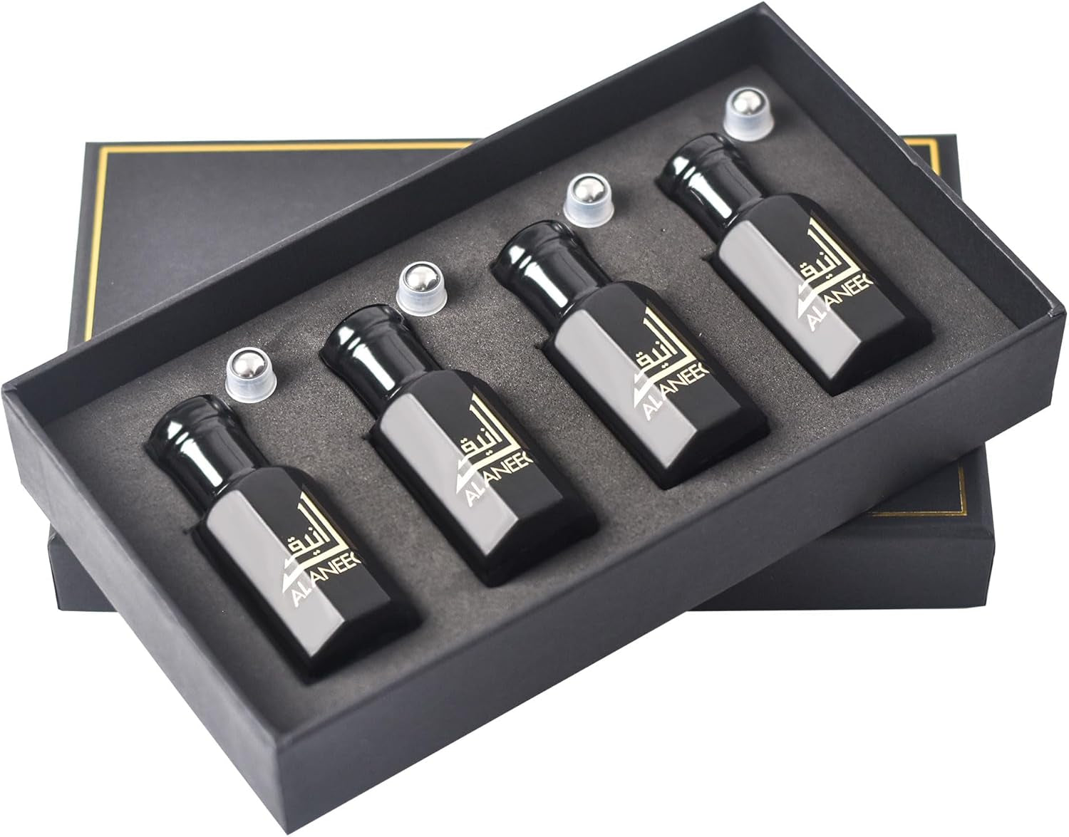 Al Aneeq Luxury Mens Perfume Oil Gift Set, 4 X 12Ml Fine Fragrance for Men