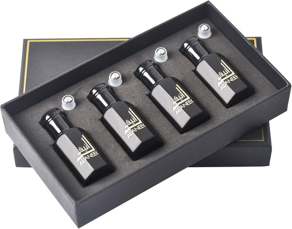 Al Aneeq Luxury Mens Perfume Oil Gift Set, 4 X 12Ml Fine Fragrance for Men