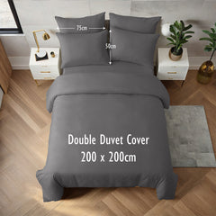Duvet Cover Set with Matching Pillowcase Microfibre Wrinkle Resistant with Quick Popper Fastening