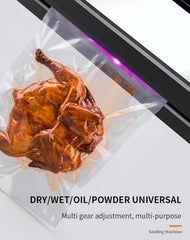 Vacuum Sealer, Hilifix 5-In-1 Food Vacuum Sealer Machine with 65 KPA Powerful Suction, 30MM Longer Seal Food Sealer for Dry and Moist Food Fresh Preservation with 10Pcs Vacuum Sealers Bags(Black)