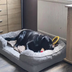 Orthopedic Extra for Large Dog Bed (XXL) - Thick Cushioned Dog Sofa Bed with Non-Slip Base, Heavy-Duty Pet Mattress for Large Dogs, Easy Assembly, Ideal for Indoor/Outdoor Use - Compatible with Small, Medium, And for Large Breeds