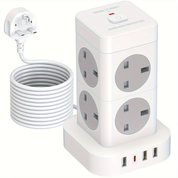 Cube Extension Lead with 8Outlets Power Stirps with 5 M Cable 4 USB
