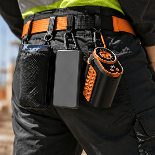 Outdoor Work Waist Fan Hands Free Cooling Fan with Strong Wind And Rechargeable Battery for Workers Riders And Delivery Staff