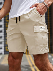 3pcs Men's Casual Cargo Shorts - Mid-Rise Elastic Waist, Multiple Utility Pockets, Loose Fit Durable Fabric for Golf & Outdoor Activities (Black, Beige, Light Gray, Dark Gray), Active Clothing | Relaxed Style | Flexible Comfort