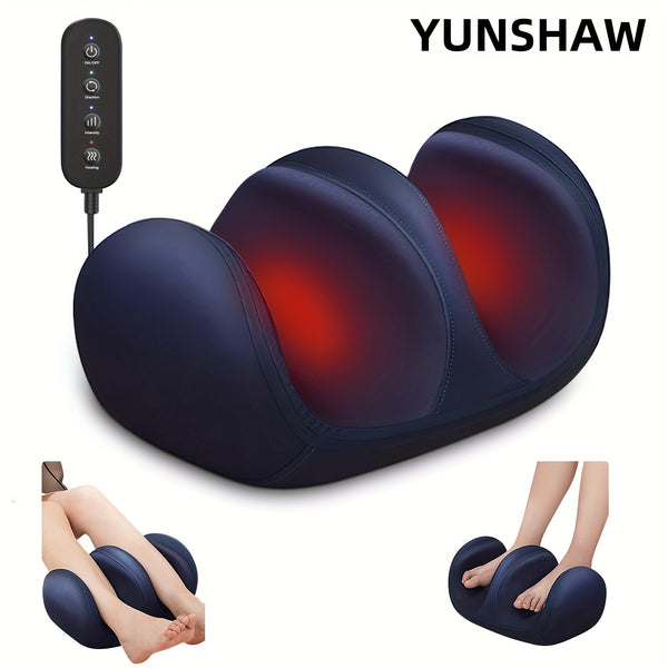 YUNSHAW Foot Massager Machine with Heat, 3 Heat Level & 3 Modes, Shiatsu Feet and Leg Massager, Kneading Rolling for Foot, Calf, Ankle, Leg, Plantar, Massage Gift for Mom/Dad/Women/Men (with Remote Control)