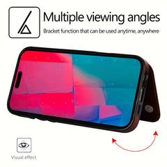 Phone Case -Cardholder-Style Phone Case, Convenient. for Iphone 17 Promax/Pro/ Air, 16 Plus, 15, 14 Pro Max, 13, 12, 11. Gift for Friends, Boys, Girls Or Family. This Business Shock-Resistant Protective Case Features a Solid Color