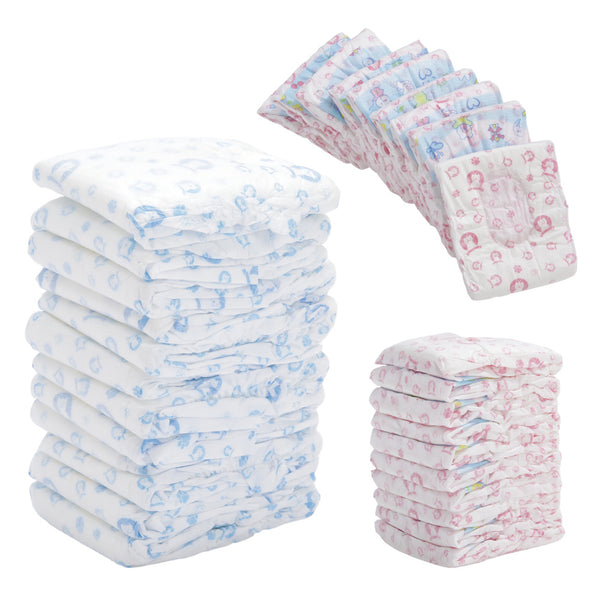 Dog Nappies, 10 PCS Female Pet Dog Cat Nappies Set, Disposable Sanitary Wraps Panties for Dog 0.5 - 32kg, Nappies Super Absorbent, 5 Size Diapers for Urinary Incontinence Dog