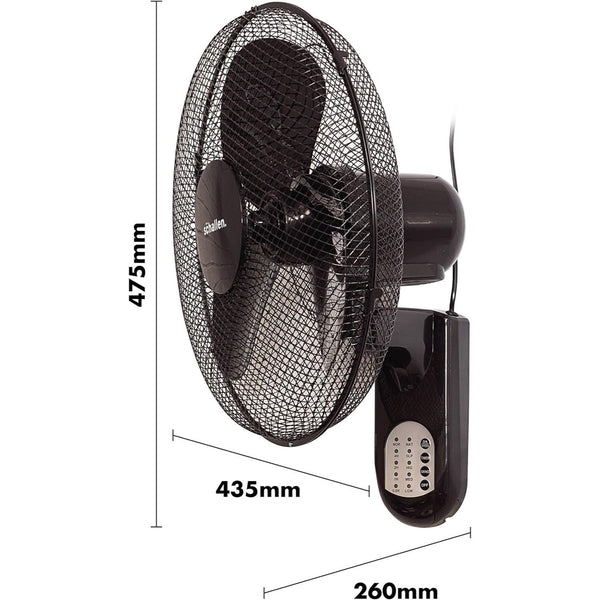 Schallen 16 Inch Wall Mounted Fan with Remote Control, Oscillating Cooling Fan 40cm, 3 Speed Settings, Timer Function, Quiet Wall Fan for Bedroom, Office, Kitchen, Garage, Home Cooling Fan UK, Adjustable Tilt Air Circulator, Energy Efficient Wall Fan Whit