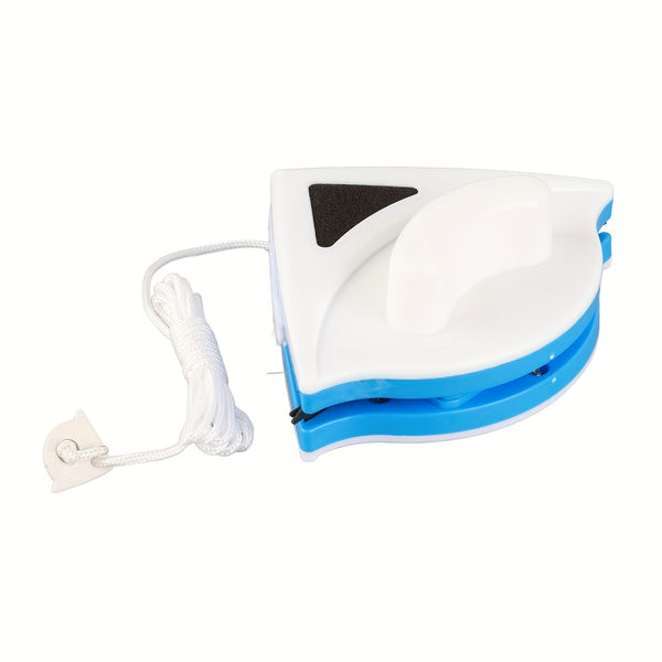 Magnetic Window Cleaning Tool with Dual Sides - a Reusable Glass Wiper Suitable for Single-Layer Glass Thickness of 3-8Mm, Featuring a White And Blue Design with a Hanging Loop, Requires No, Ideal for Home, Kitchen, Bathroom, Outdoor Use