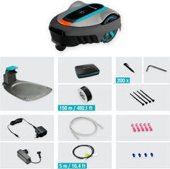Gardena Smart SILENO City Robot Lawn Mower 500 M² Set: Innovative LONA AI Technology, Adjustment via App, Sensorcontrol, for Slopes up to 35%, Smart Gateway, Version with UK Plug(19602-68)
