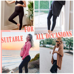 2pcs Women'S Cotton Maternity Leggings Over Bump | High Waist Pregnancy Yoga Pants | Super Soft & Stretchy Buttery Feel | Ankle Length Support Trousers for Expecting Mothers | UK Sizes 8-22 | Plus Size Comfortable Everyday Wear