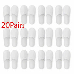 20Pairs Disposable Terry Cloth Slippers for Spa, Hotel, and Guest Use Office & School Supplies