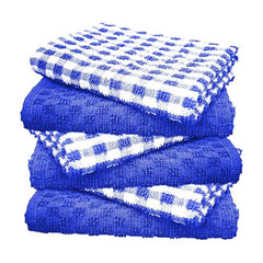 Pack of 2 Cotton Mono Terry Tea Towels – Egyptian Mono Check, Super Absorbent, Soft & Durable – Hotel Quality Kitchen Dish Cloths TT ‎65cm x 46cm approx