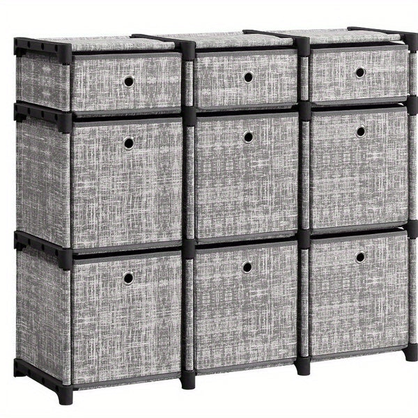 9-Cube Drawer Organiser, Storage Unit with 9 Storage Boxes, Closet Organiser, Bookcase, 83. 5 x 30 x 79. 5 cm, for Bedroom, Living Room