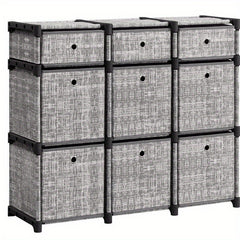 9-Cube Drawer Organiser, Storage Unit with 9 Storage Boxes, Closet Organiser, Bookcase, 83. 5 x 30 x 79. 5 cm, for Bedroom, Living Room