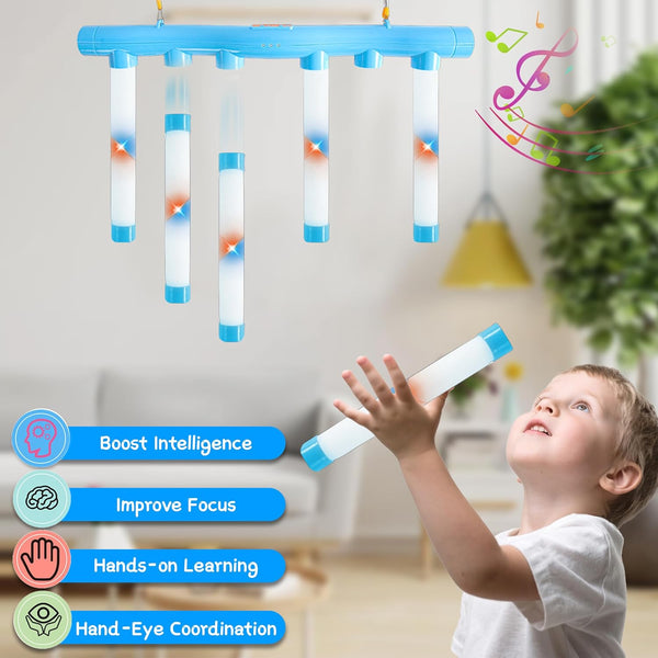 Reflex Challenge Catching Sticks Game Hand Speed Challenge Reaction Training Toy for Kids and Adults Glow in the Dark Stick Drop with 3 Adjustable Speeds Hand Eye Coordination Educational Gift