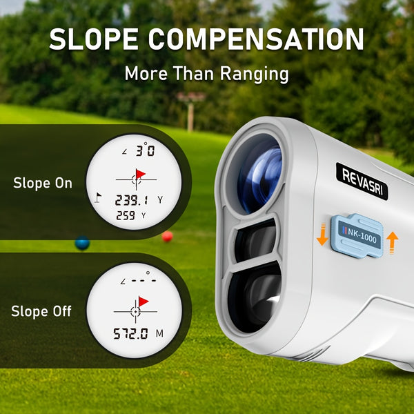 REVASRI Golf Rangefinder with Slope And Pin Lock Vibration, External Slope Switch for Golf Tournament Legal, Rangefinders with Rechargeable Battery 914.4meter Laser Range Finder