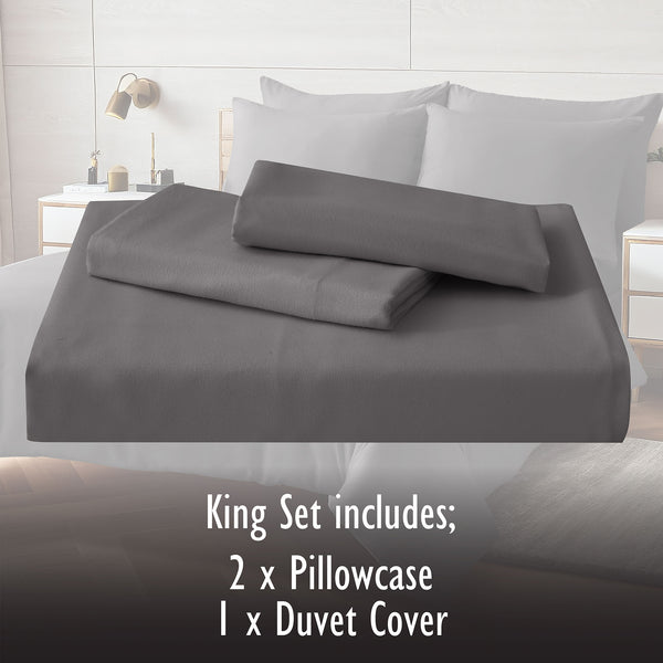 Duvet Cover Set with Matching Pillowcase Microfibre Wrinkle Resistant with Quick Popper Fastening
