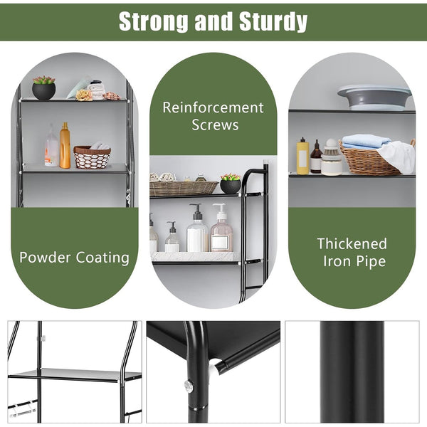 3 Tier Over Toilet Storage Rack Bathroom Laundry Washing Machine Shelf Organizer