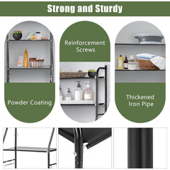 3 Tier Over Toilet Storage Rack Bathroom Laundry Washing Machine Shelf Organizer