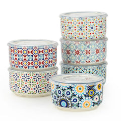 Signature Stoneware Bowls with Lids, 6 Pack