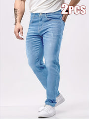 Men'S Skinny Jeans 2pcs Set