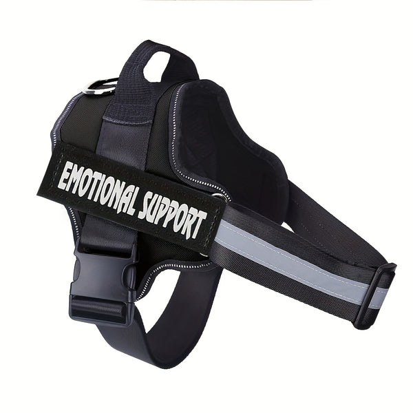 Basic Dog Harness for Emotional Support Dogs Non-Tension Reflective Adjustable Non-Choking Pet Vest Straps with Handles for Easy Walking And Training for Small Medium And Large Dogs