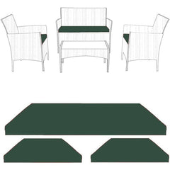 3pcs Replacement Outdoor Seat Cushion Pads for Rattan Furniture Water Resistant and Lightweight Patio Furniture Chair Padding