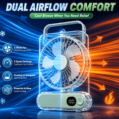 2026 Upgraded USB Desktop Fan with Smart Digital Display And Ultra-Quiet Airflow for Office, Home, Study, And Gift Choice