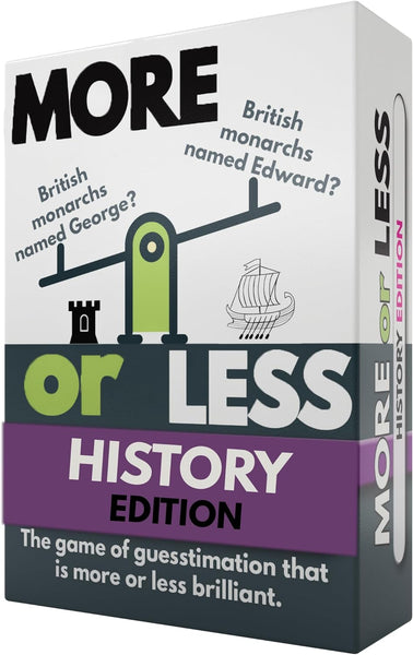 More or Less First Edition Card Game - How Good Is Your Judgement? 2 Players + | Secret Santa or Stocking Filler for Him or Her | for Kids, Teens & Adults | Play Anywhere | Age 12+