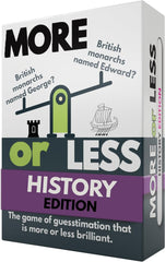 More or Less First Edition Card Game - How Good Is Your Judgement? 2 Players + | Secret Santa or Stocking Filler for Him or Her | for Kids, Teens & Adults | Play Anywhere | Age 12+