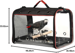 Colorday Lightweight Bird Carrier, Bird Travel Cage (Large 19 X 12 X 13, Black)