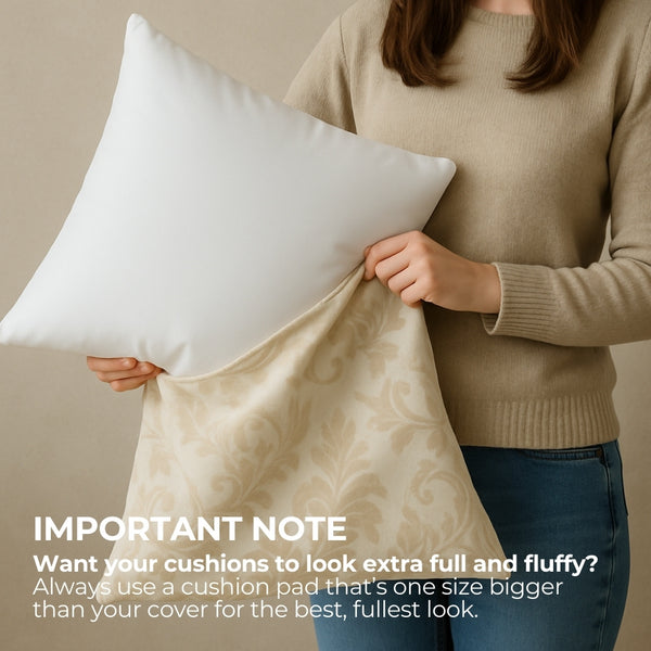 Duck Feather Cushion Inner Pads, Pack of 2 – 100% Cotton Cover – Hotel Quality Pillow Inserts for Sofa, Bed & Home Decor